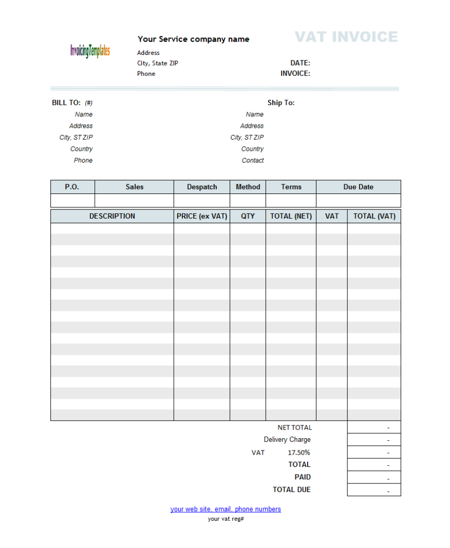 Free Printable Invoice For Services Rendered