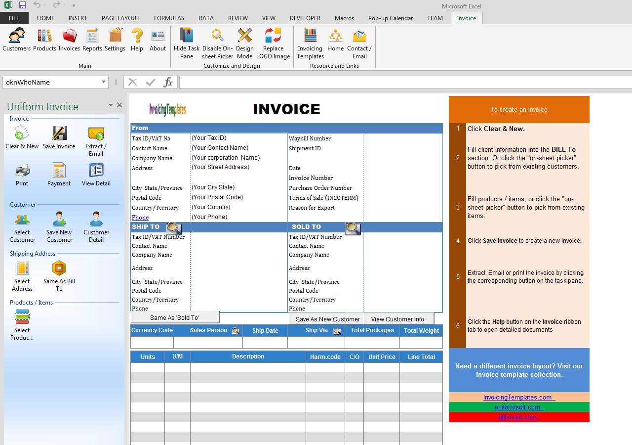 Click to view Uniform Invoice Software Net 3.11 screenshot