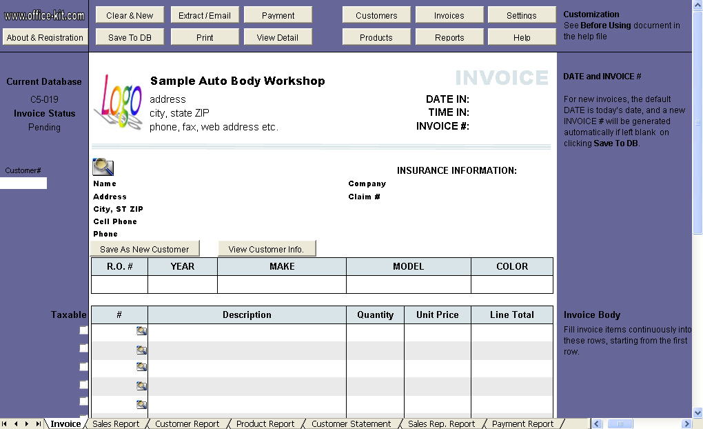 Auto Repair Invoice Template Pdf Download Free Templates Pictures