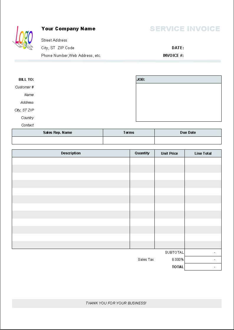 Free Invoice templates Inside Free Bill Invoice Template Printable